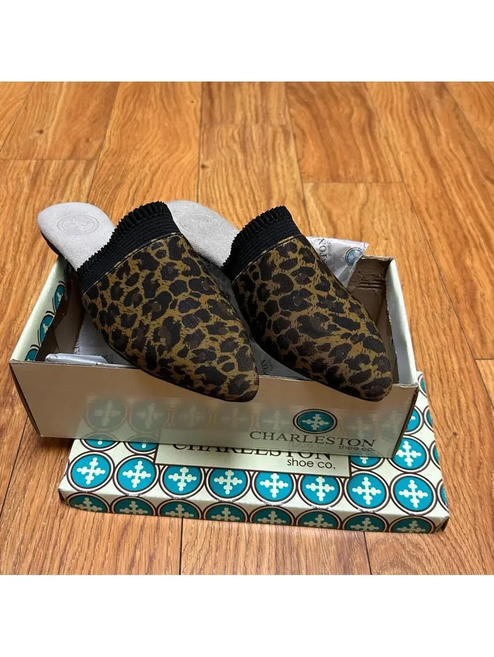 Charleston Shoe Company Leopard Print Slide Mule “Blakely” | Size 6 EU 37 NEW